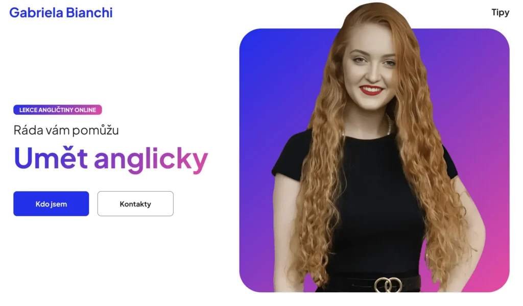 Úvodní banner na webu Gabriela Bianchi